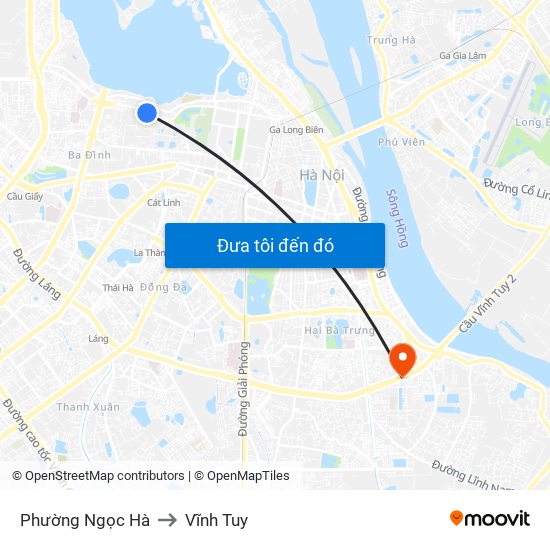 Phường Ngọc Hà to Vĩnh Tuy map