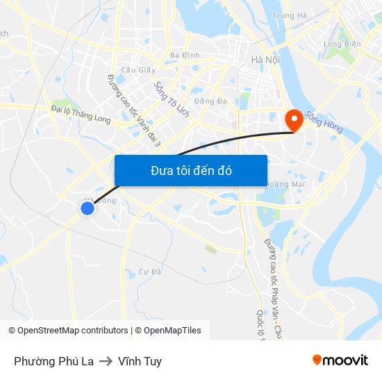 Phường Phú La to Vĩnh Tuy map
