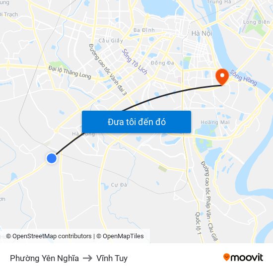 Phường Yên Nghĩa to Vĩnh Tuy map