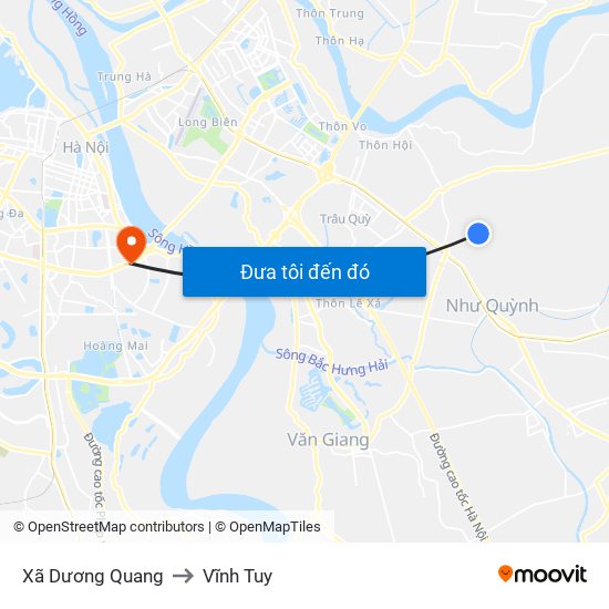 Xã Dương Quang to Vĩnh Tuy map