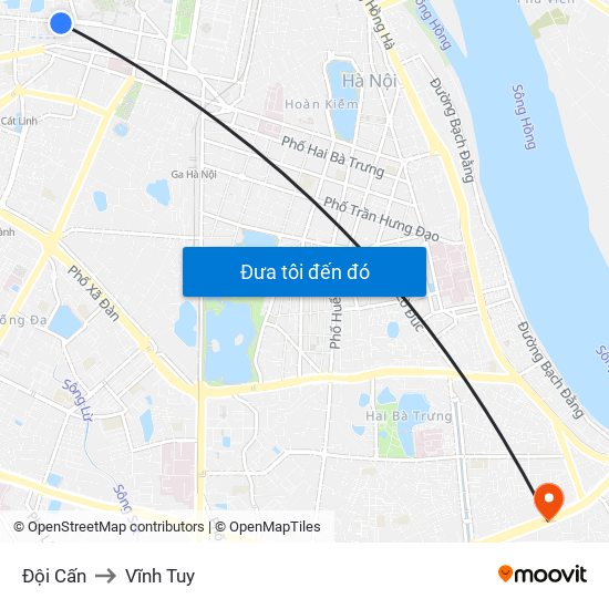 Đội Cấn to Vĩnh Tuy map