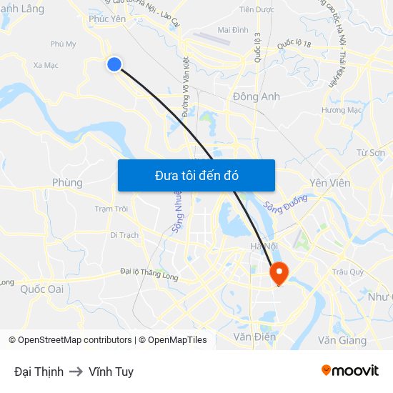 Đại Thịnh to Vĩnh Tuy map