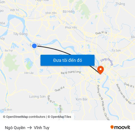 Ngô Quyền to Vĩnh Tuy map