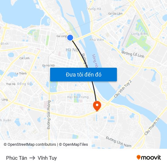 Phúc Tân to Vĩnh Tuy map