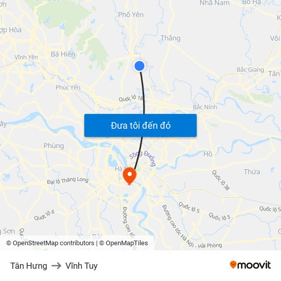 Tân Hưng to Vĩnh Tuy map