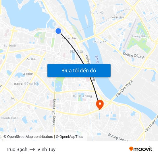 Trúc Bạch to Vĩnh Tuy map