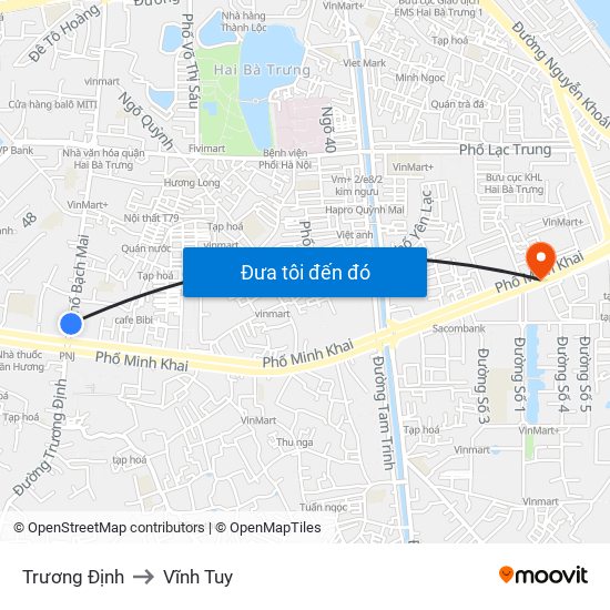 Trương Định to Vĩnh Tuy map