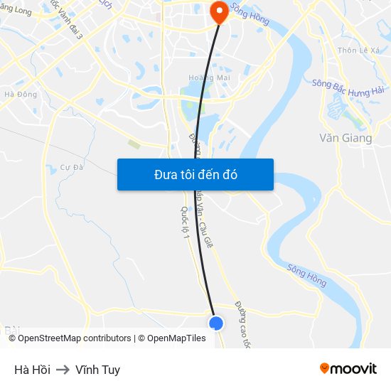 Hà Hồi to Vĩnh Tuy map