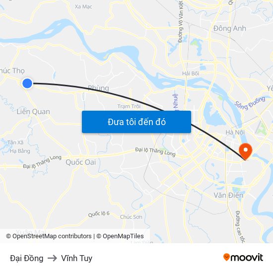 Đại Đồng to Vĩnh Tuy map
