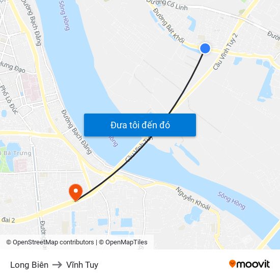 Long Biên to Vĩnh Tuy map