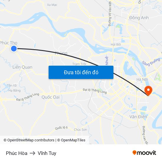 Phúc Hòa to Vĩnh Tuy map