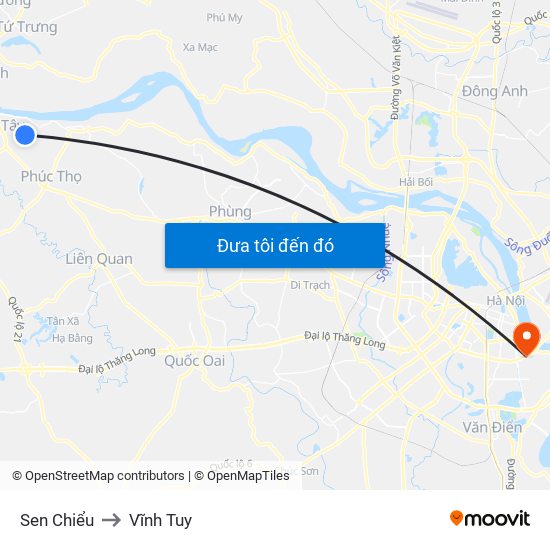 Sen Chiểu to Vĩnh Tuy map