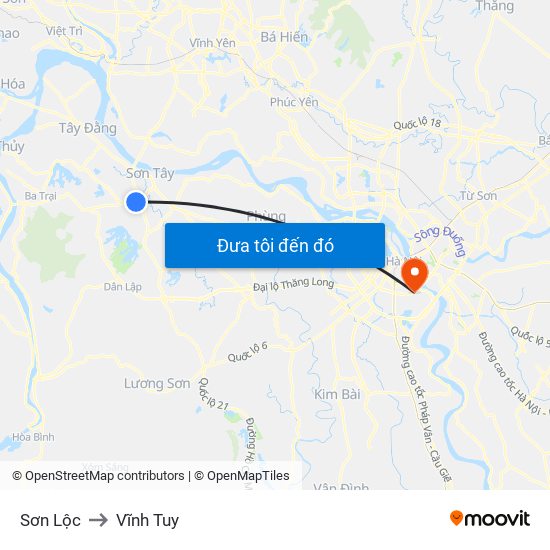 Sơn Lộc to Vĩnh Tuy map