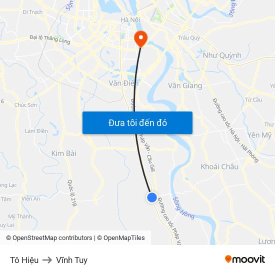 Tô Hiệu to Vĩnh Tuy map
