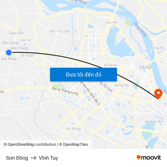 Sơn Đồng to Vĩnh Tuy map