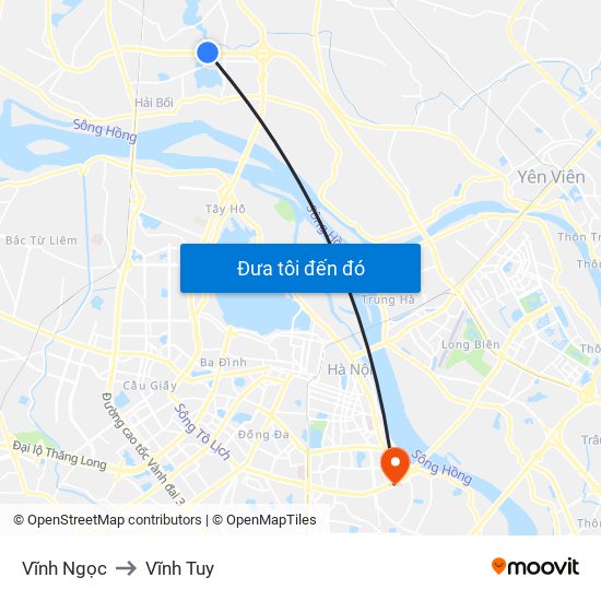 Vĩnh Ngọc to Vĩnh Tuy map