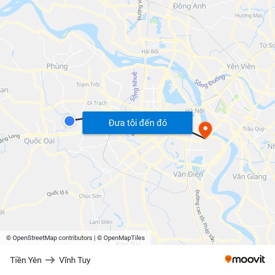 Tiền Yên to Vĩnh Tuy map
