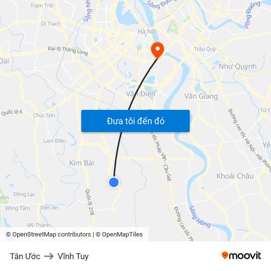 Tân Ước to Vĩnh Tuy map