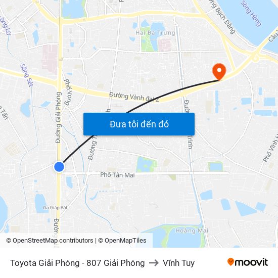 Toyota Giải Phóng - 807 Giải Phóng to Vĩnh Tuy map