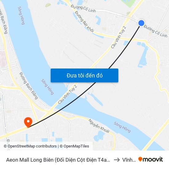 Aeon Mall Long Biên (Đối Diện Cột Điện T4a/2a-B Đường Cổ Linh) to Vĩnh Tuy map