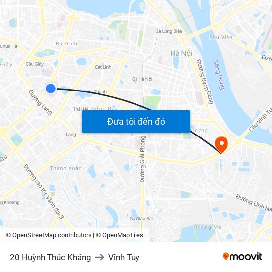20 Huỳnh Thúc Kháng to Vĩnh Tuy map