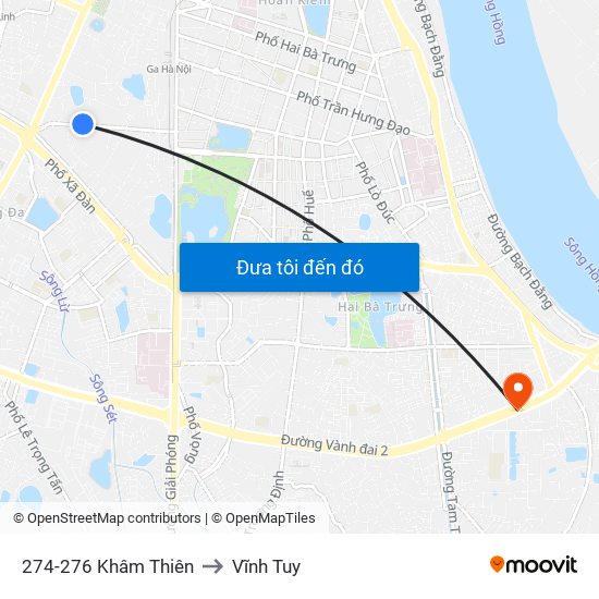 274-276 Khâm Thiên to Vĩnh Tuy map
