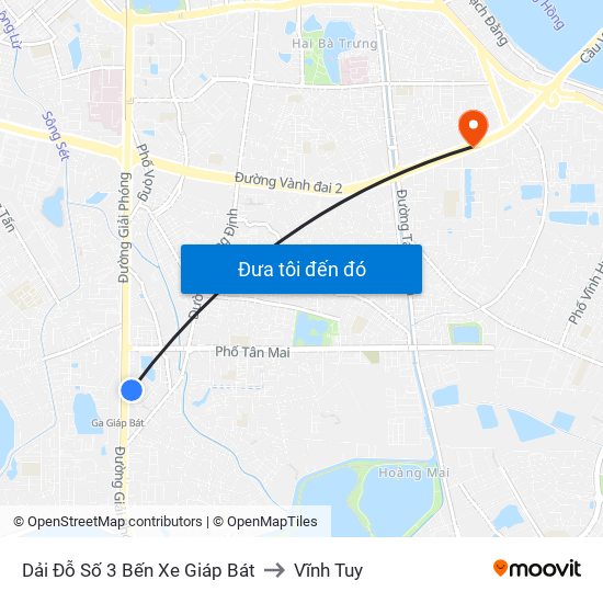 Dải Đỗ Số 3 Bến Xe Giáp Bát to Vĩnh Tuy map