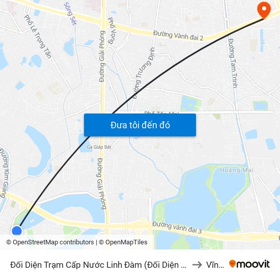 Đối Diện Trạm Cấp Nước Linh Đàm (Đối Diện Chung Cư Hh1c) - Nguyễn Hữu Thọ to Vĩnh Tuy map