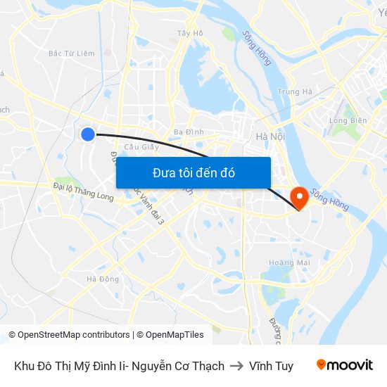 Khu Đô Thị Mỹ Đình Ii- Nguyễn Cơ Thạch to Vĩnh Tuy map