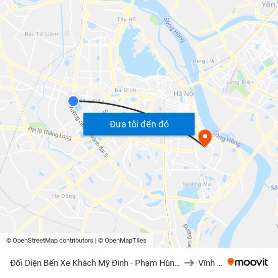 Đối Diện Bến Xe Khách Mỹ Đình - Phạm Hùng (Cột Trước) to Vĩnh Tuy map