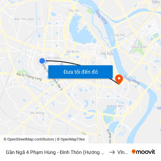 Gần Ngã 4 Phạm Hùng - Đình Thôn (Hướng Đi Khuất Duy Tiến)-Cột Sau to Vĩnh Tuy map