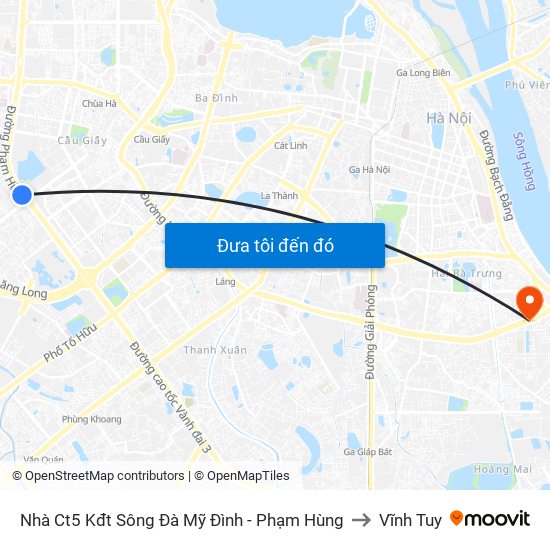 Nhà Ct5 Kđt Sông Đà Mỹ Đình - Phạm Hùng to Vĩnh Tuy map