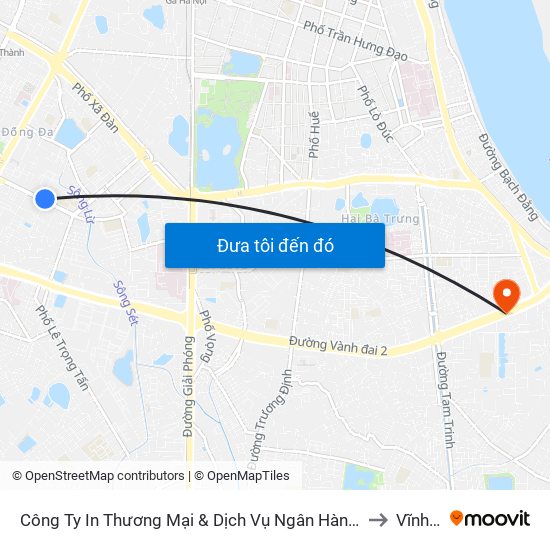 Số 10 Chùa Bộc - Học Viện Ngân Hàng to Vĩnh Tuy map