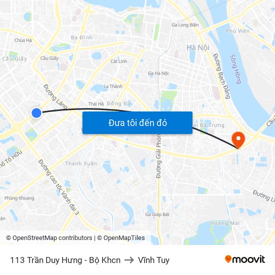 113 Trần Duy Hưng - Bộ Khcn to Vĩnh Tuy map