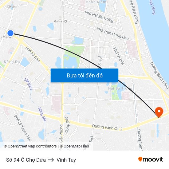Số 94 Ô Chợ Dừa to Vĩnh Tuy map