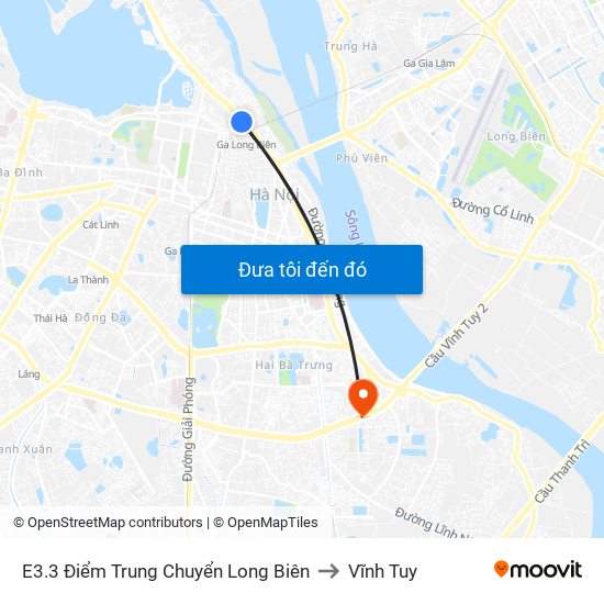 E3.3 Điểm Trung Chuyển Long Biên to Vĩnh Tuy map