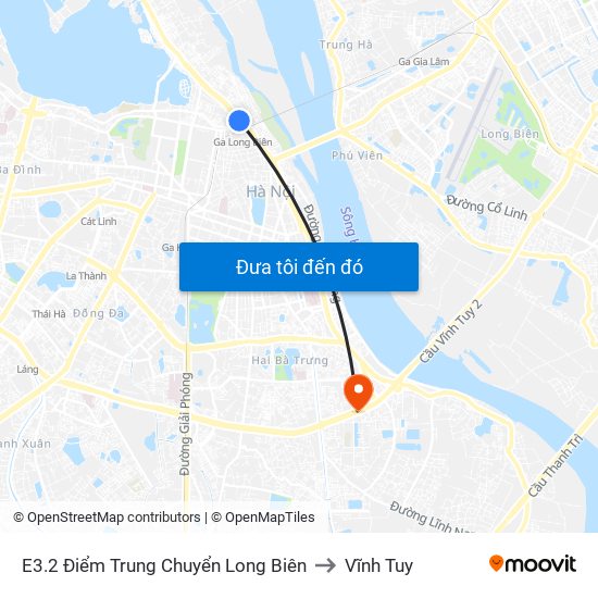 E3.2 Điểm Trung Chuyển Long Biên to Vĩnh Tuy map