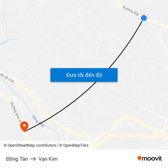 Đồng Tân to Vạn Kim map