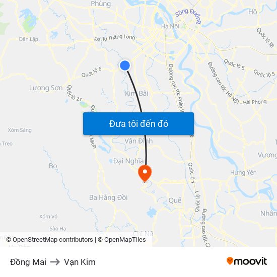 Đồng Mai to Vạn Kim map
