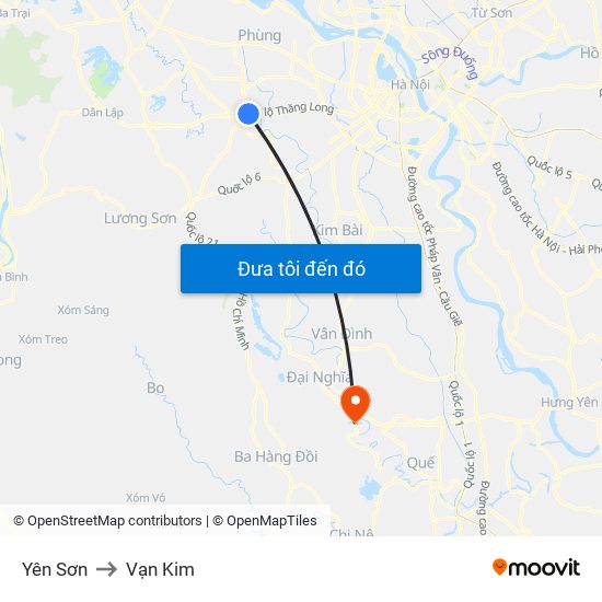 Yên Sơn to Vạn Kim map