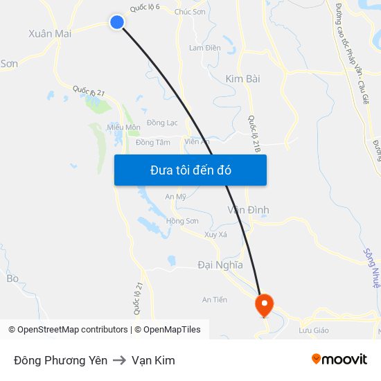 Đông Phương Yên to Vạn Kim map