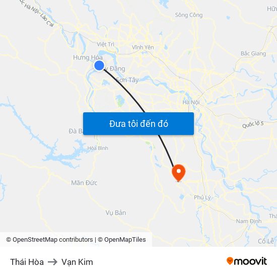 Thái Hòa to Vạn Kim map