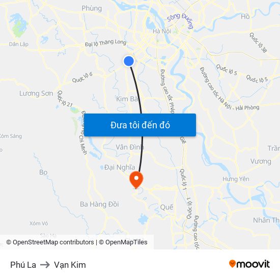 Phú La to Vạn Kim map