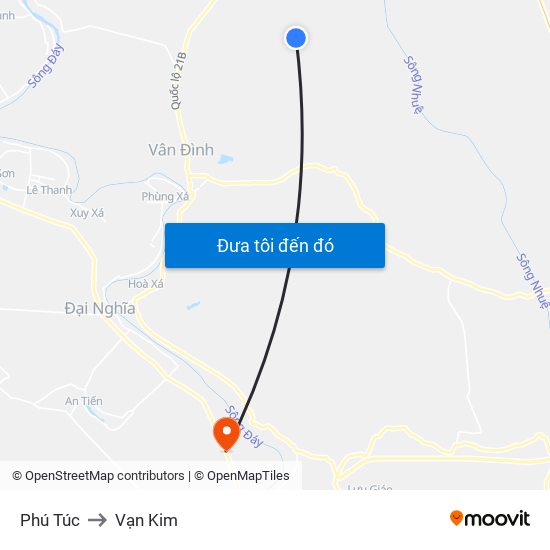 Phú Túc to Vạn Kim map