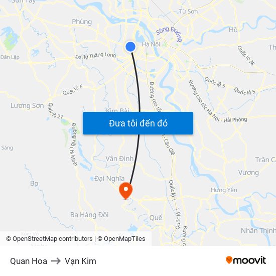 Quan Hoa to Vạn Kim map