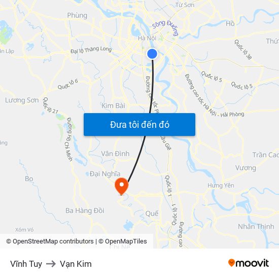 Vĩnh Tuy to Vạn Kim map