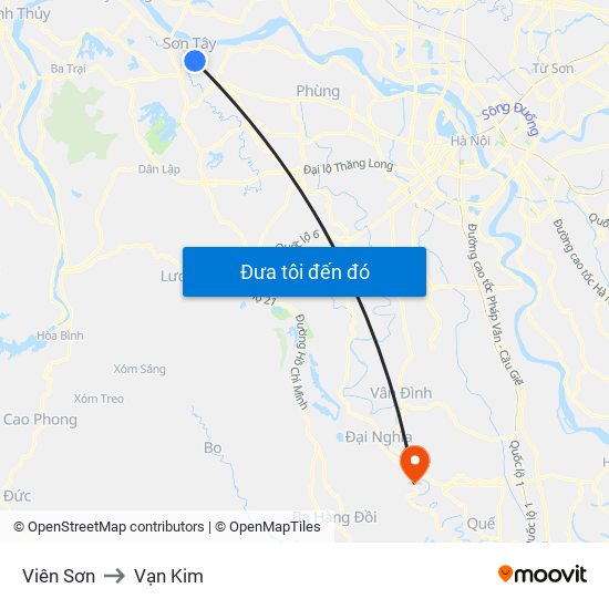 Viên Sơn to Vạn Kim map