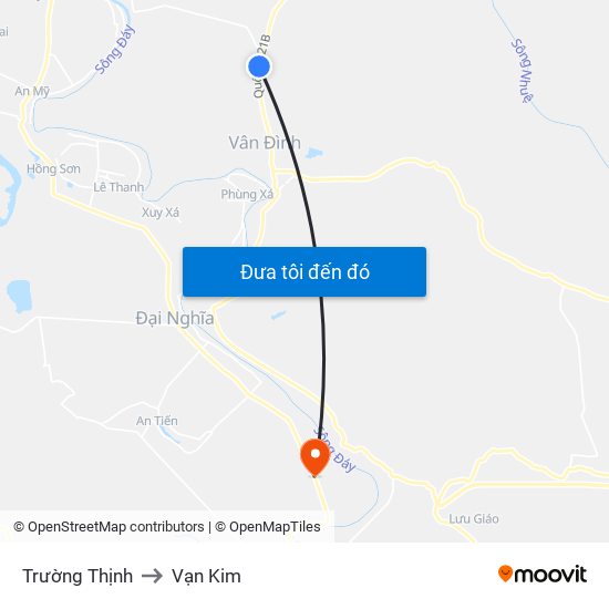 Trường Thịnh to Vạn Kim map