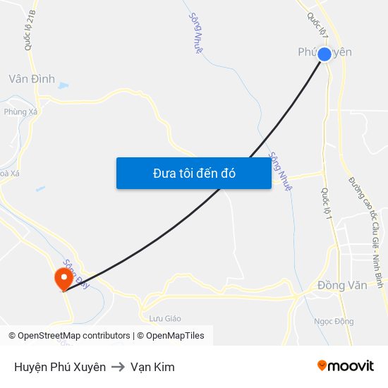 Huyện Phú Xuyên to Vạn Kim map