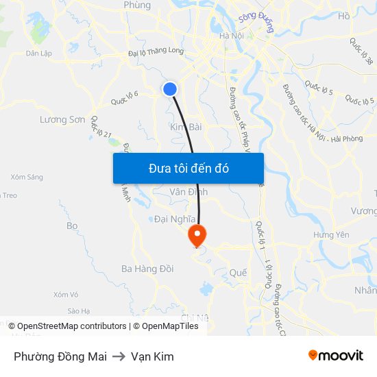 Phường Đồng Mai to Vạn Kim map